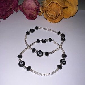 Beaded Evil Eye Bracelet, Custom Made, Super Cute, Choose your Evil Eye Color